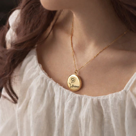 قلادة القلب المستدير